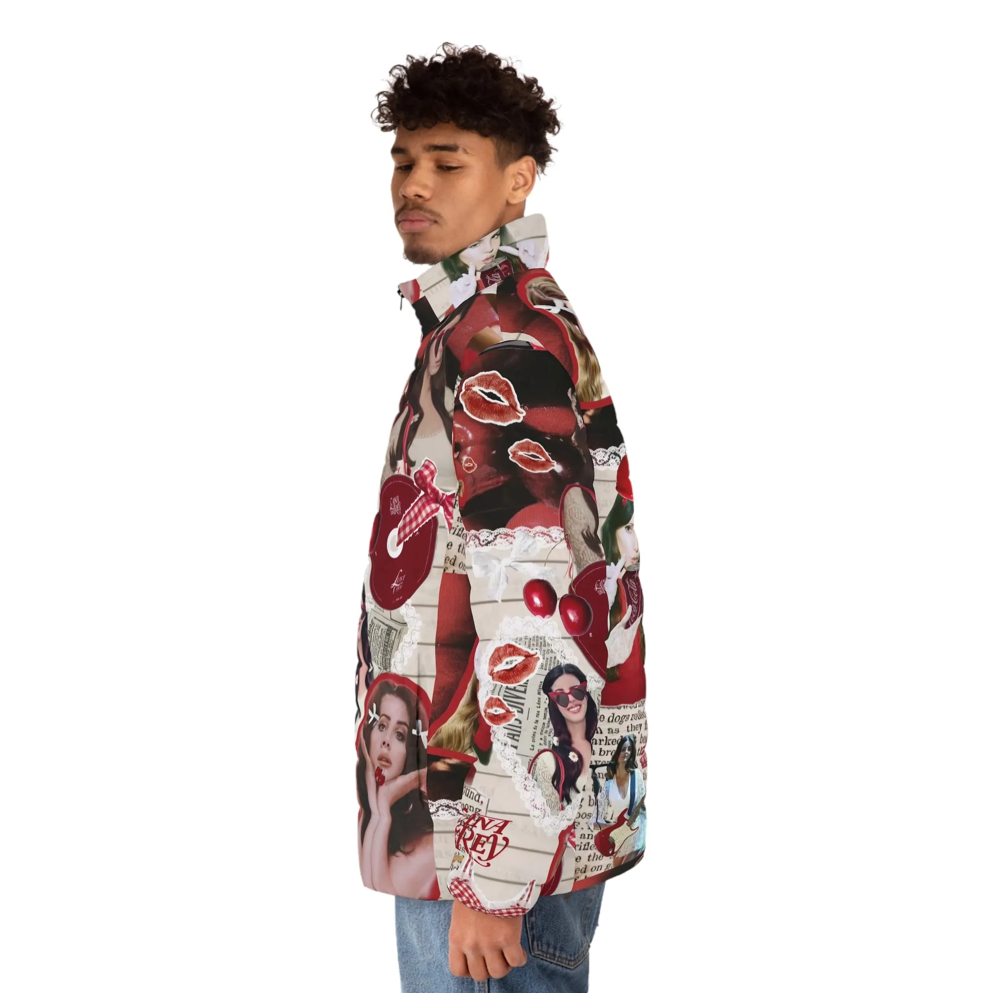Lana Del Rey Cherry Coke Collage Men's Puffer Jacket