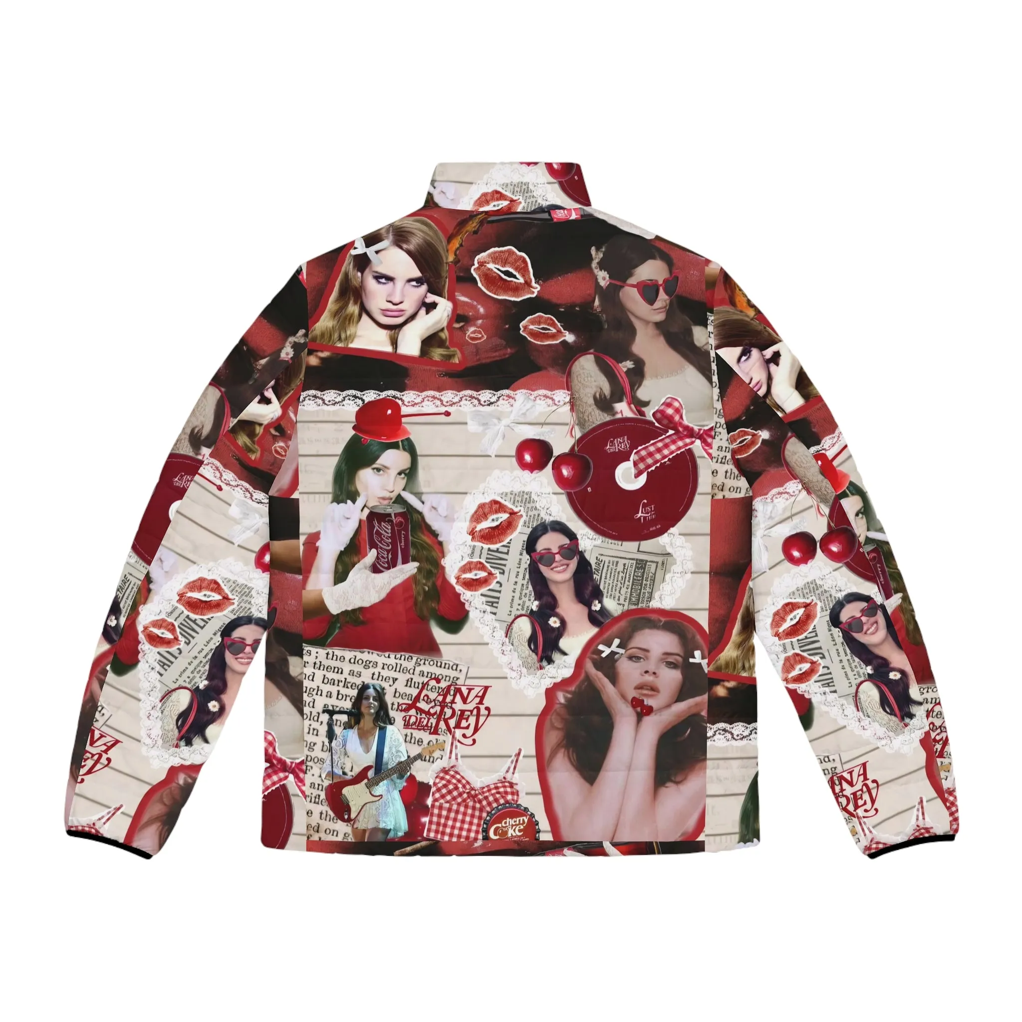 Lana Del Rey Cherry Coke Collage Men's Puffer Jacket