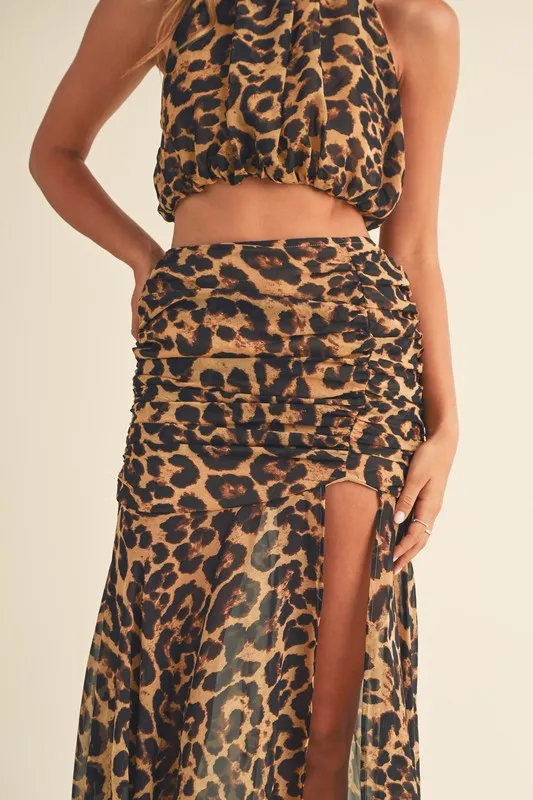 Leopard Print Skirt & Halter Top