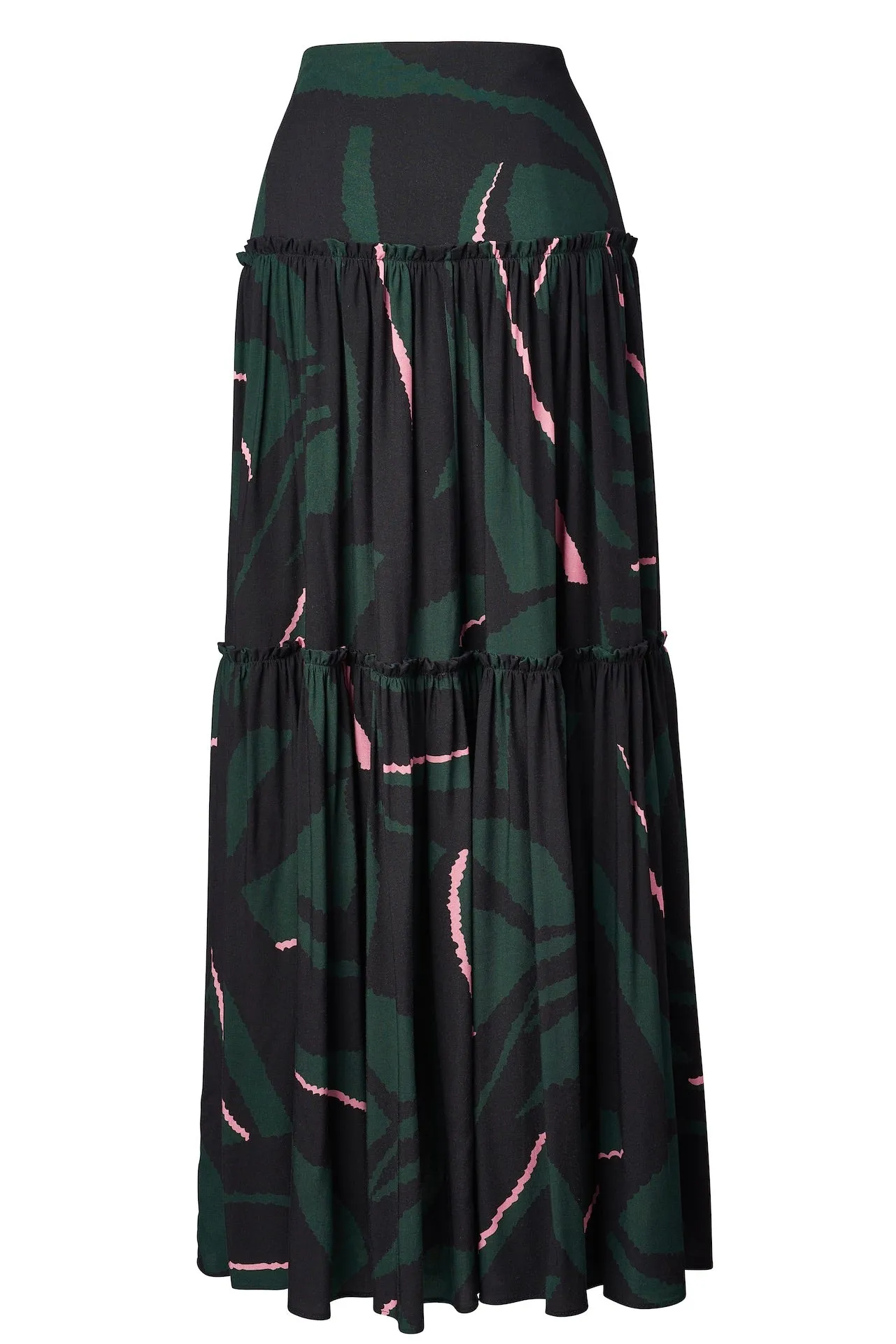 LILA Tiered Maxi Skirt - Pine