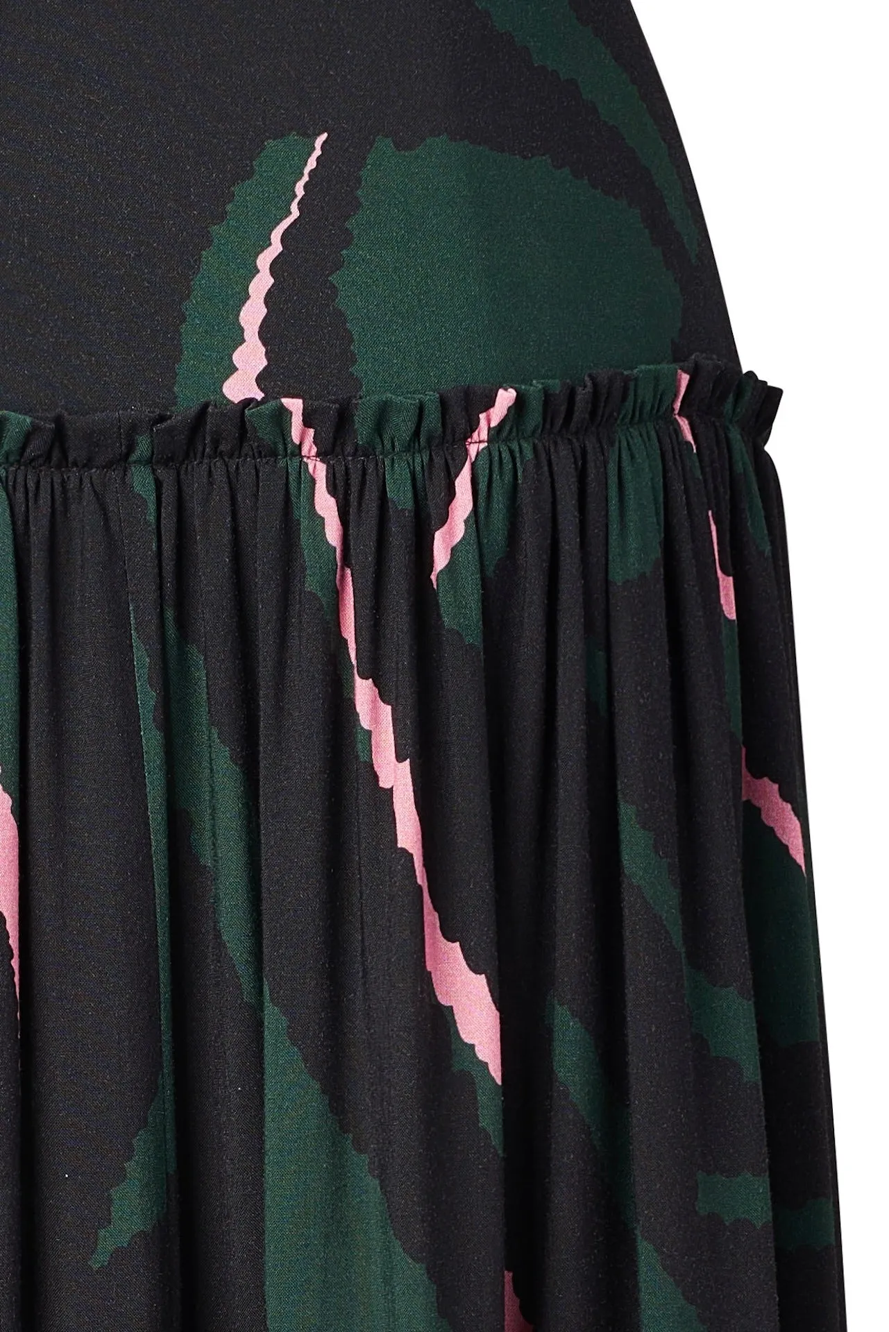 LILA Tiered Maxi Skirt - Pine