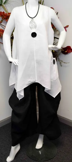 Linen Blouse, Linen Tunic, Plus Size Tunic, Asymetrical Tunic, Lagenlook Tunic, Plus size tunic top M TO 3XL