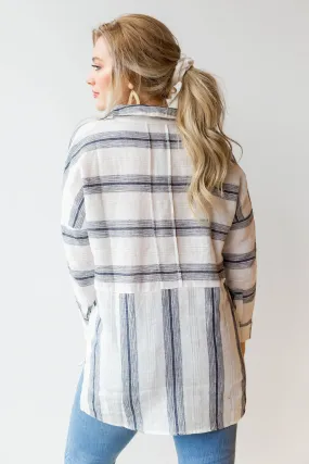 linen gauze stripe shirt