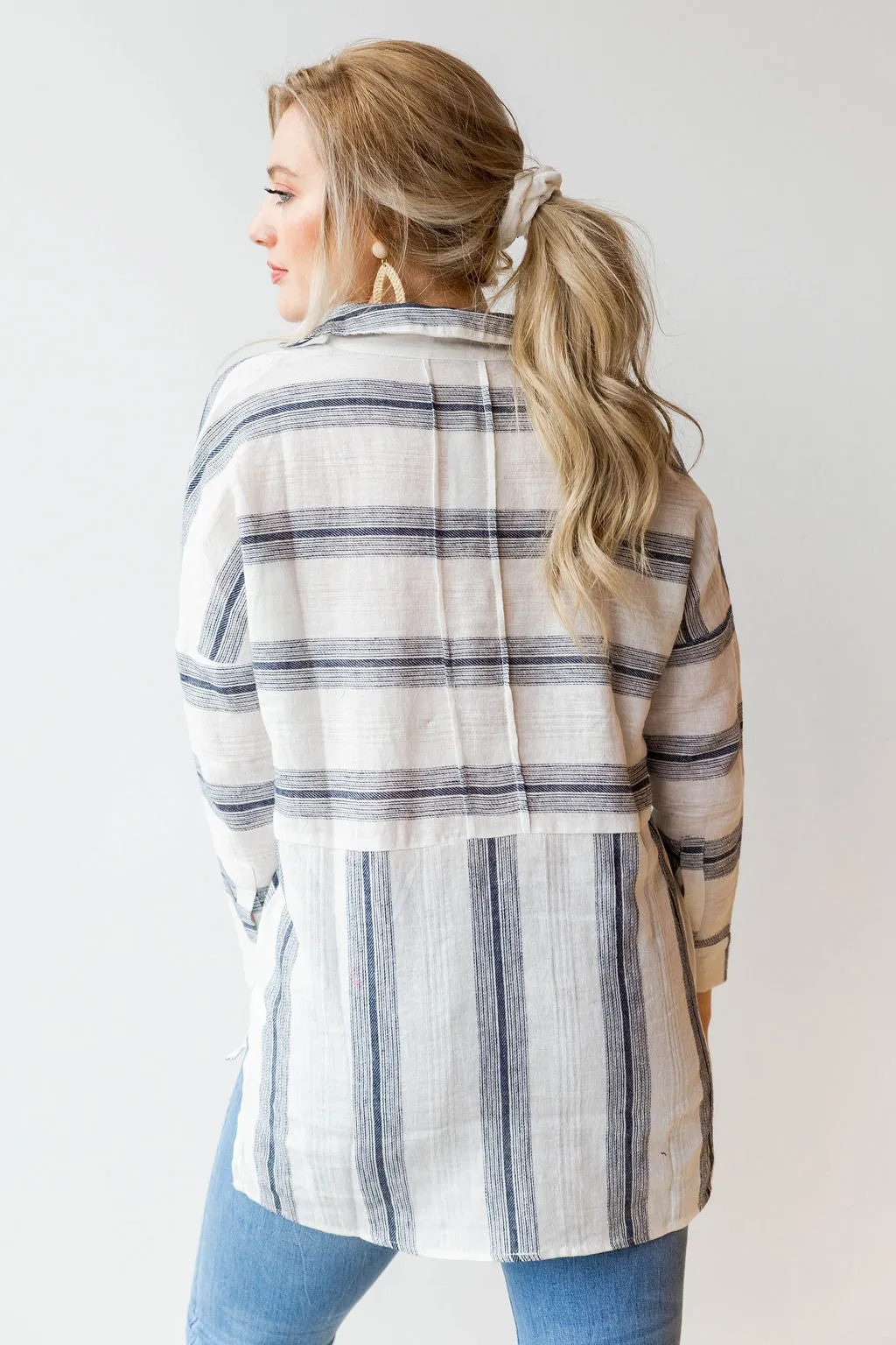 linen gauze stripe shirt