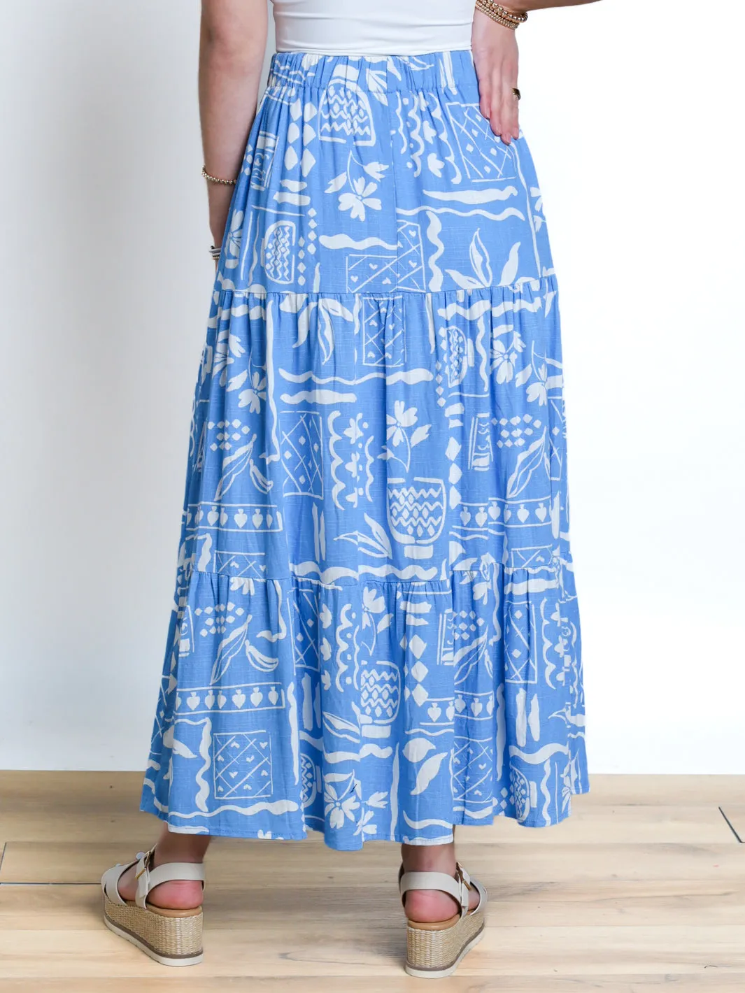 Made My Change Tiered Printed Maxi Skirt