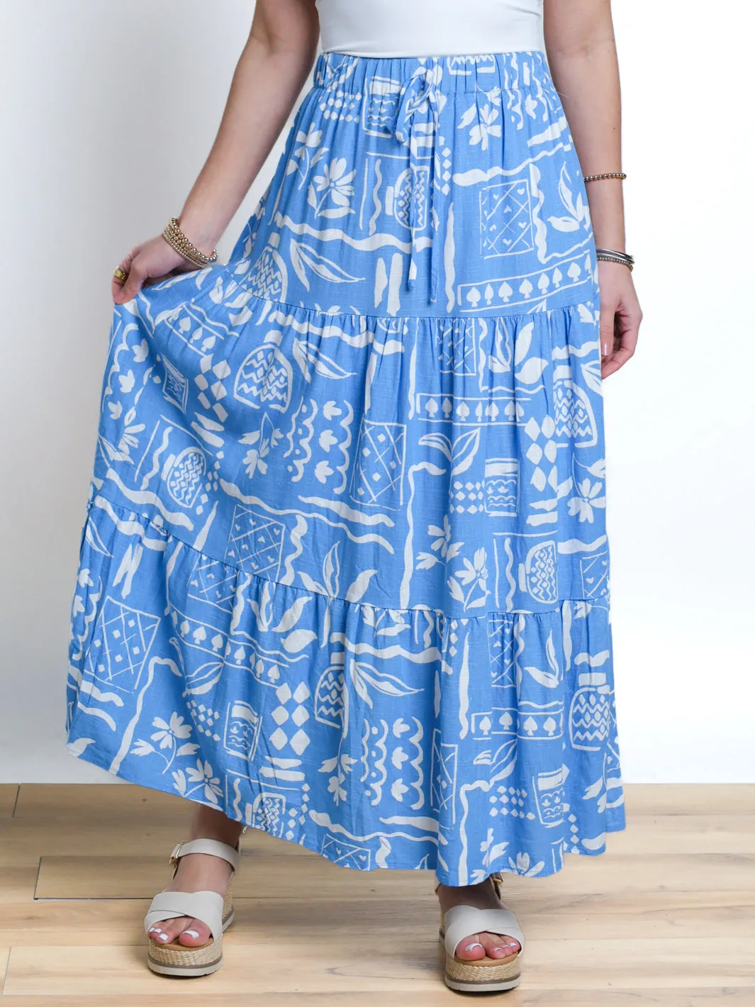 Made My Change Tiered Printed Maxi Skirt