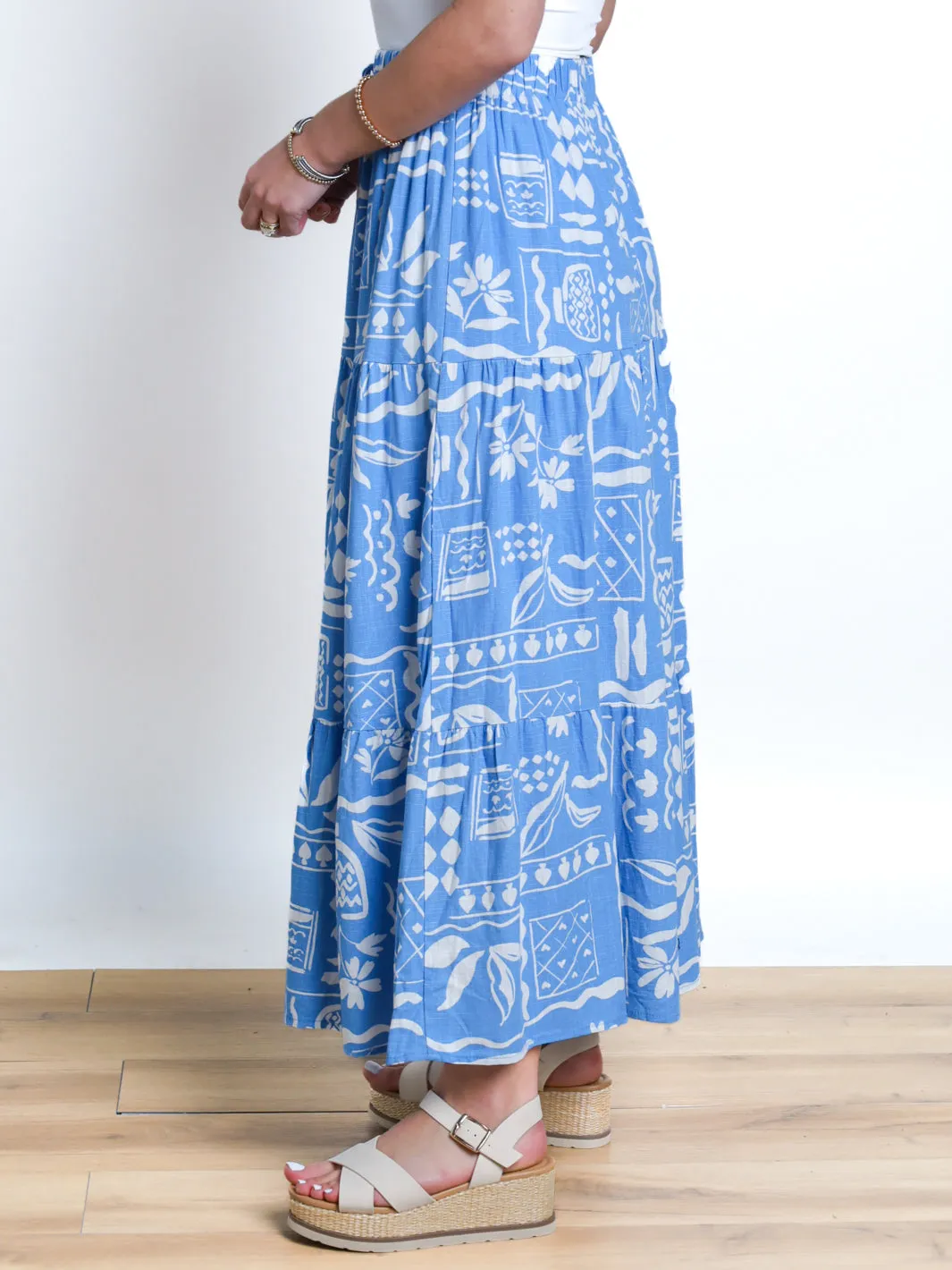Made My Change Tiered Printed Maxi Skirt