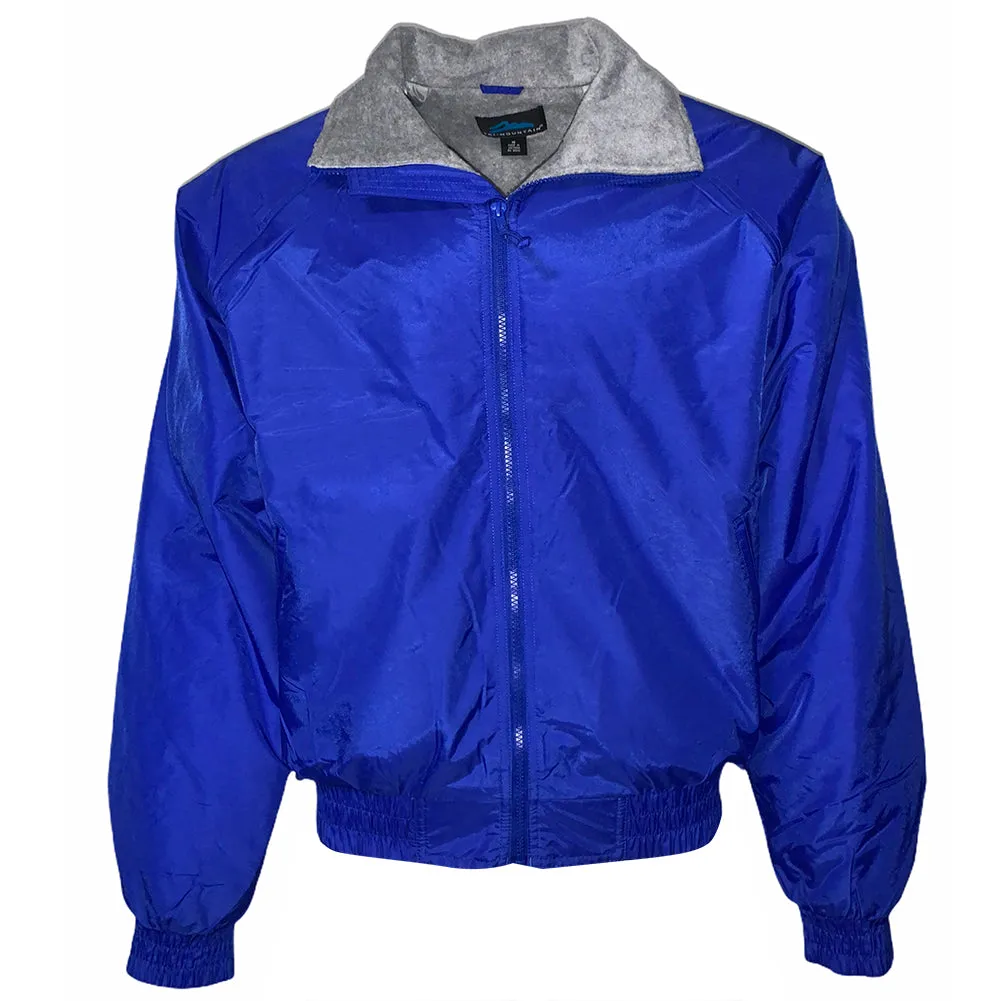 Mens Bomber Jacket Zip Up Grey Faux Fur Lining Water Resistant Shell