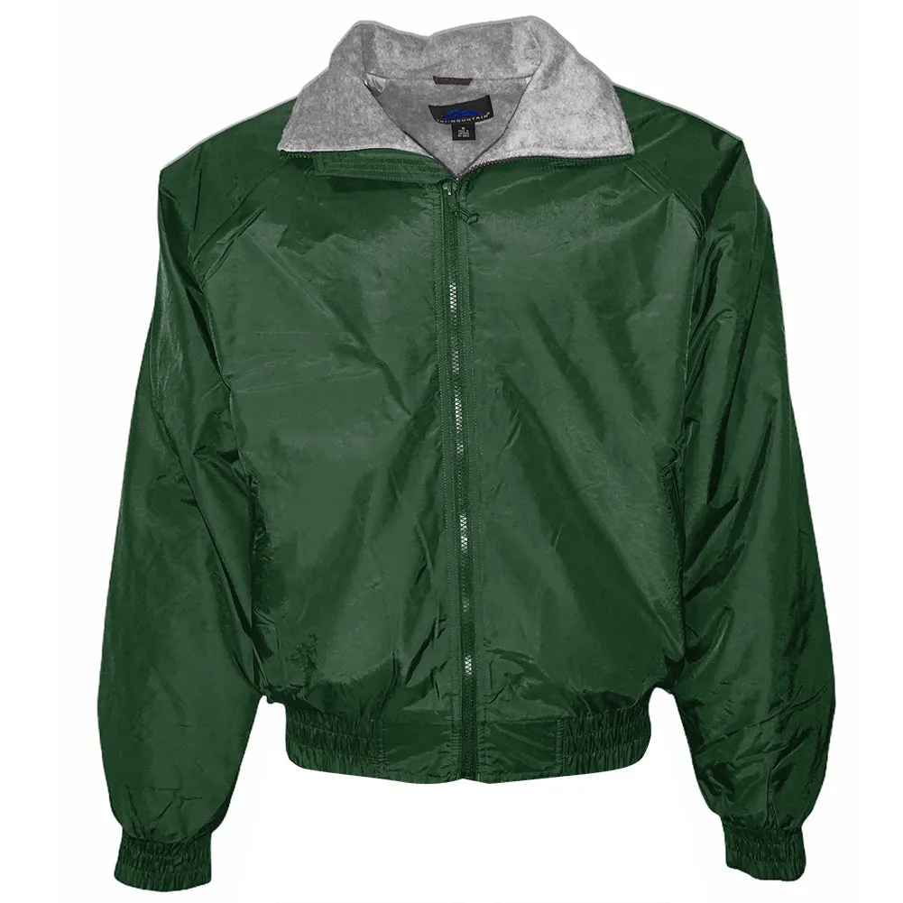 Mens Bomber Jacket Zip Up Grey Faux Fur Lining Water Resistant Shell