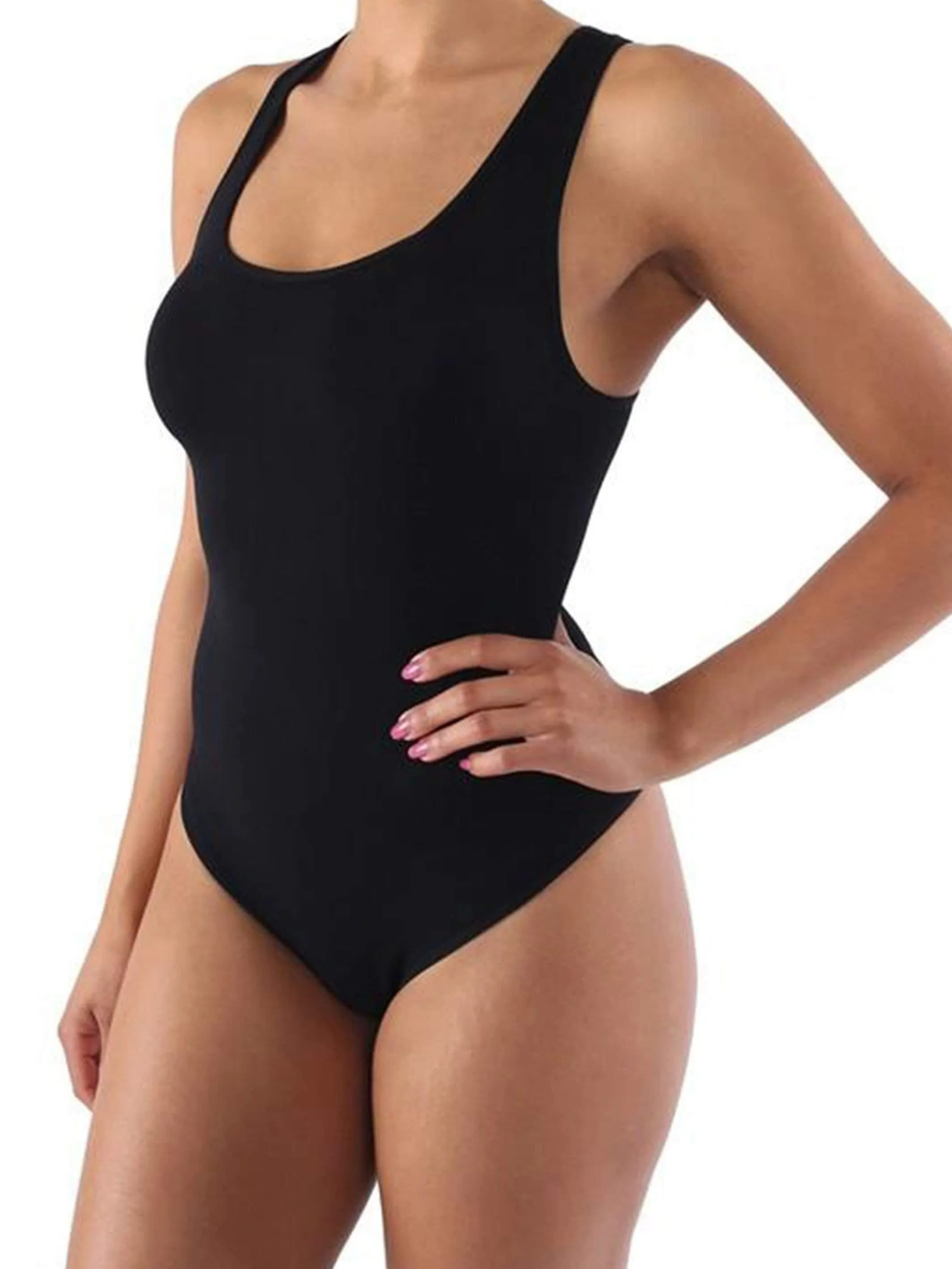 Not So Basic | Black Racerback Bodysuit