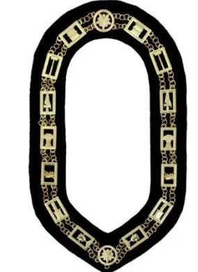 OES - Regalia Chain Collar - Gold/Silver on Black   Free Case