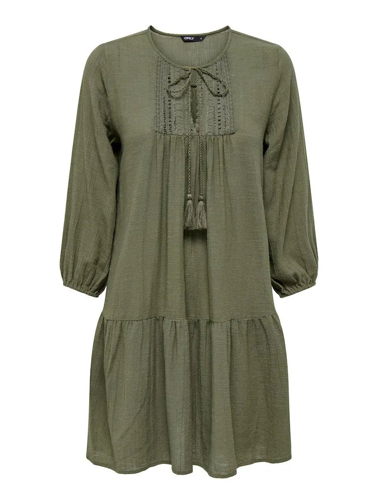 Only / Damen-Kleid / ONLVINNIE LIFE 3/4 LACE TUNIC WVN N