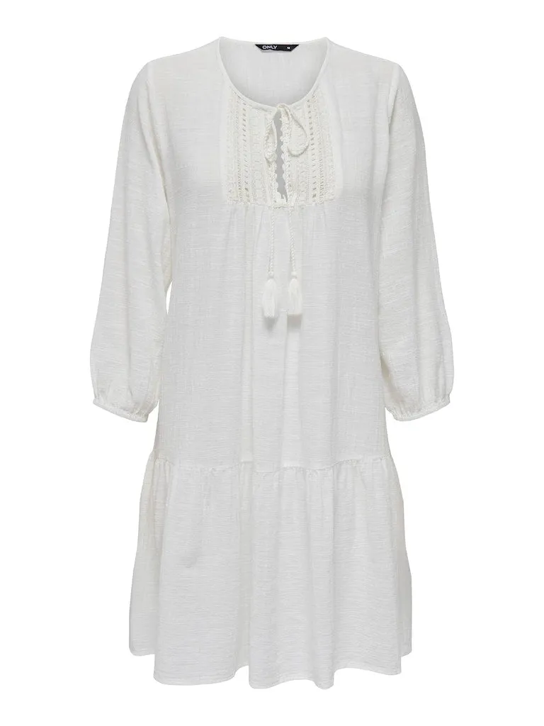 Only / Damen-Kleid / ONLVINNIE LIFE 3/4 LACE TUNIC WVN N
