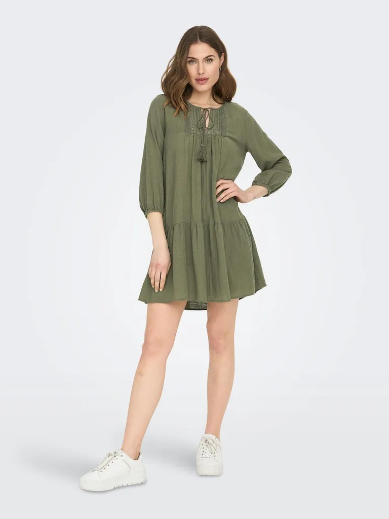 Only / Damen-Kleid / ONLVINNIE LIFE 3/4 LACE TUNIC WVN N
