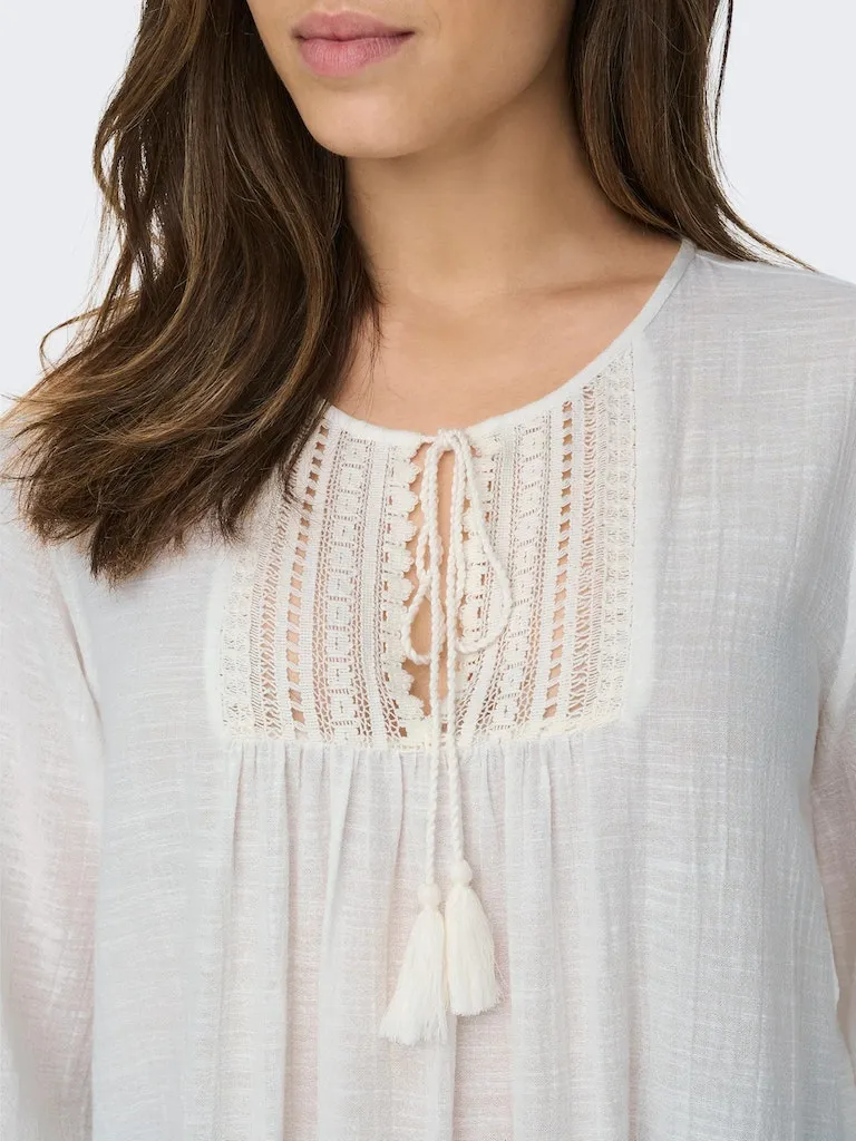 Only / Damen-Kleid / ONLVINNIE LIFE 3/4 LACE TUNIC WVN N