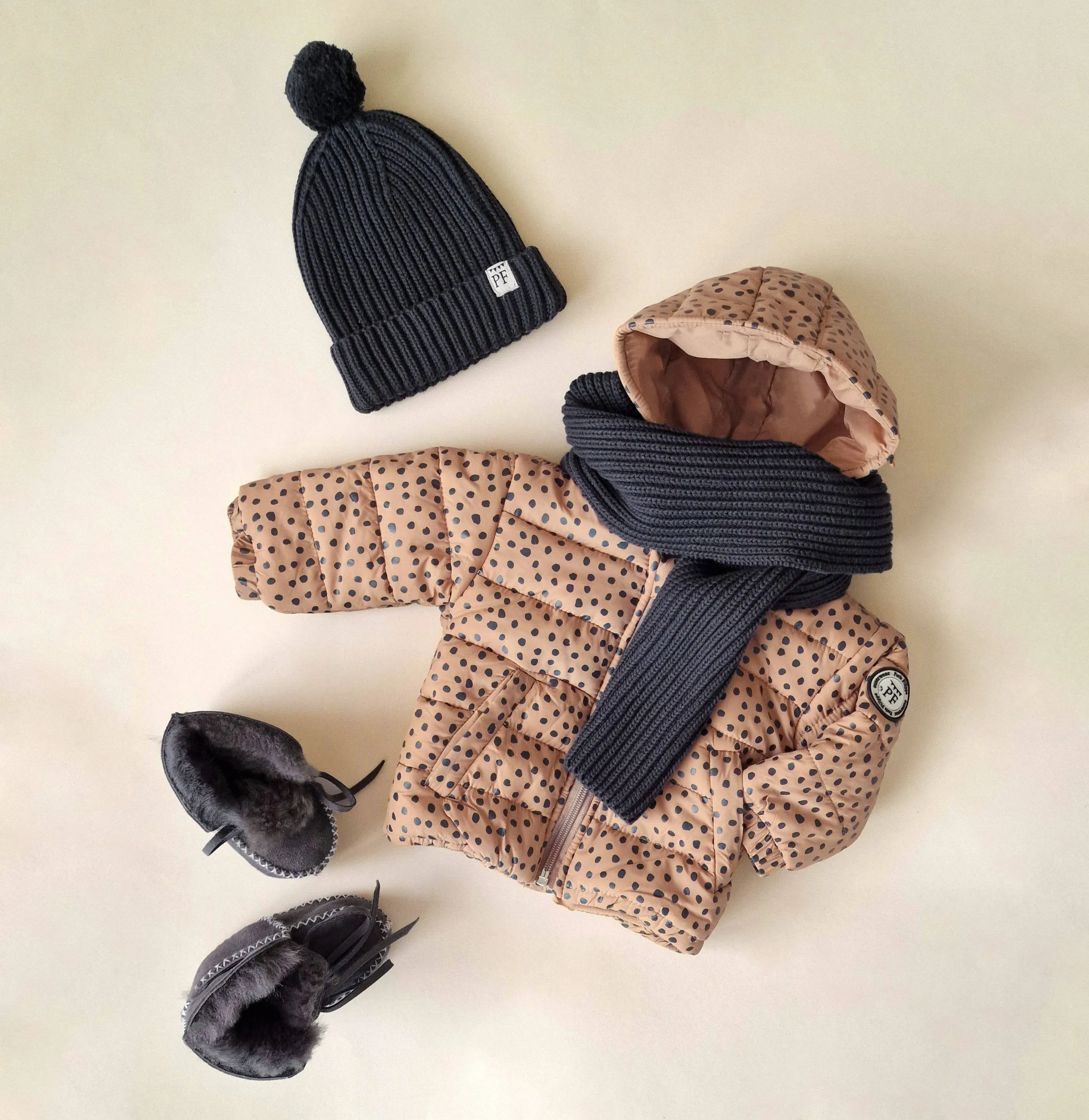 Puffer Jacket - Speckled Beige