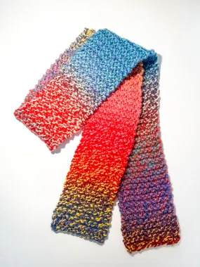 Rainbow Hand Knit Scarf