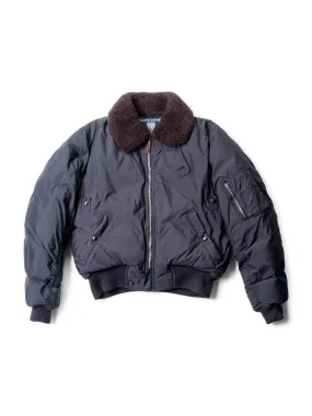Ralph Lauren Vintage Shearling Down Puffer Jacket Black Brown