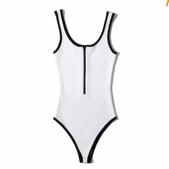 Retro Zipper Bodysuit