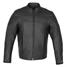 RIDERACT® Mens Leather Motorcycle Jacket Classico Moto Jacket