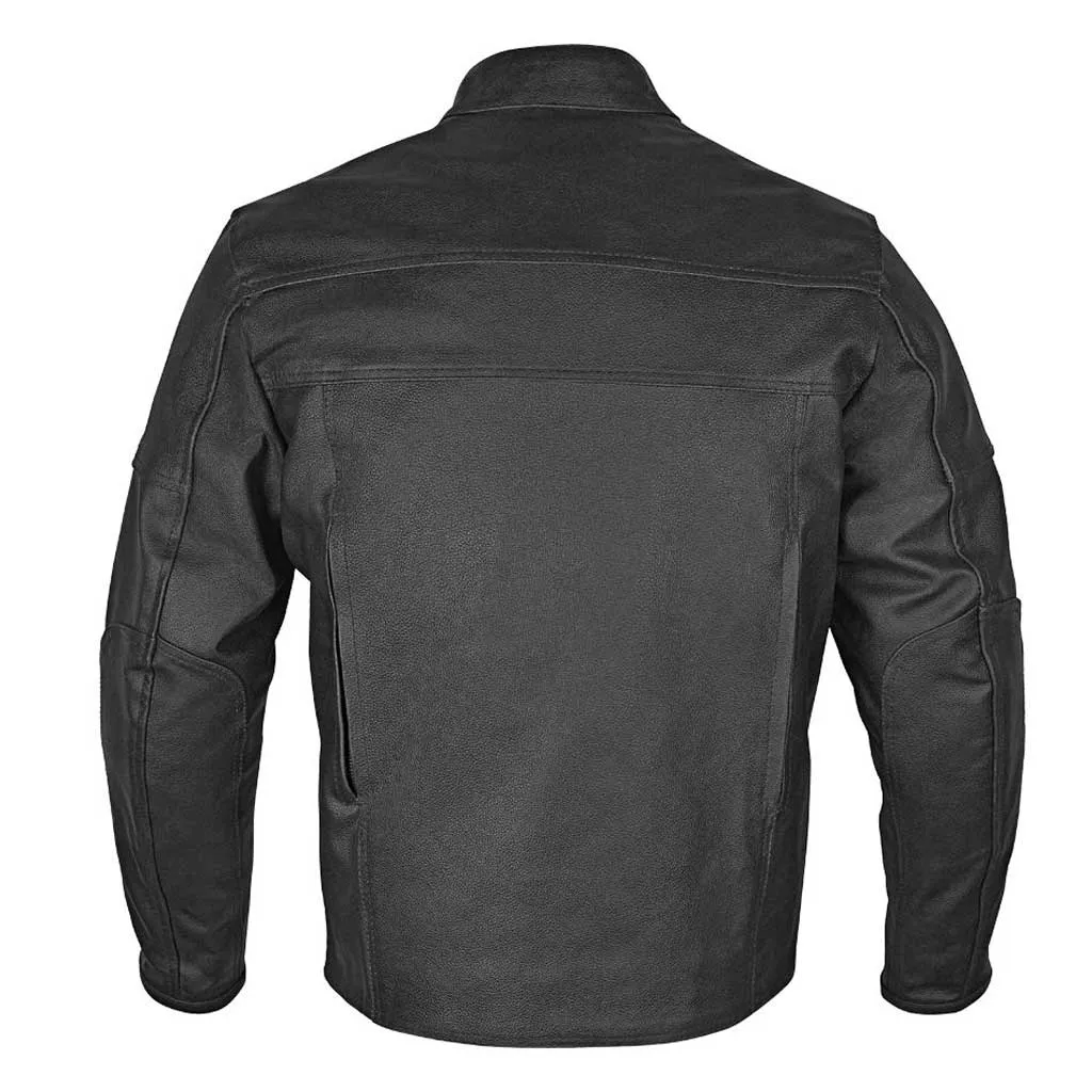RIDERACT® Mens Leather Motorcycle Jacket Classico Moto Jacket
