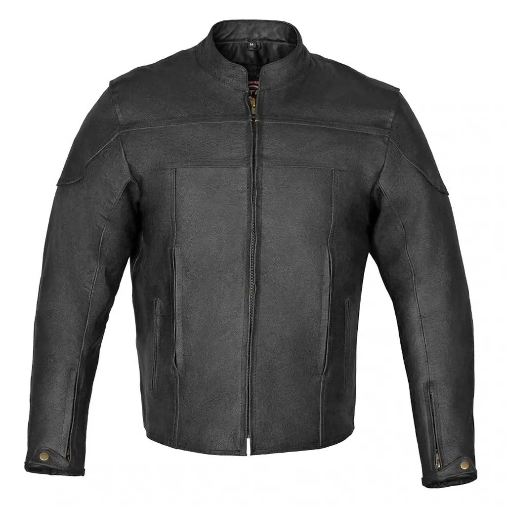 RIDERACT® Mens Leather Motorcycle Jacket Classico Moto Jacket