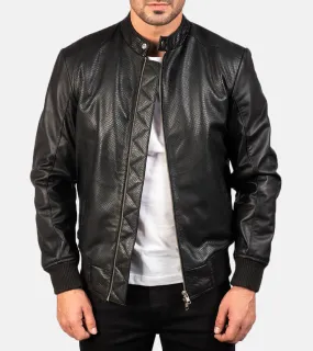 Rocher Percé Men's Leather Bomber Jacket