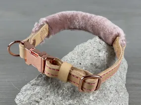 Rolled Sheepskin Leather Quick Release Dog Collar