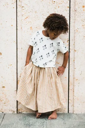 RYLEE   CRU PINSTRIPE MAXI SKIRT / MUSTARD