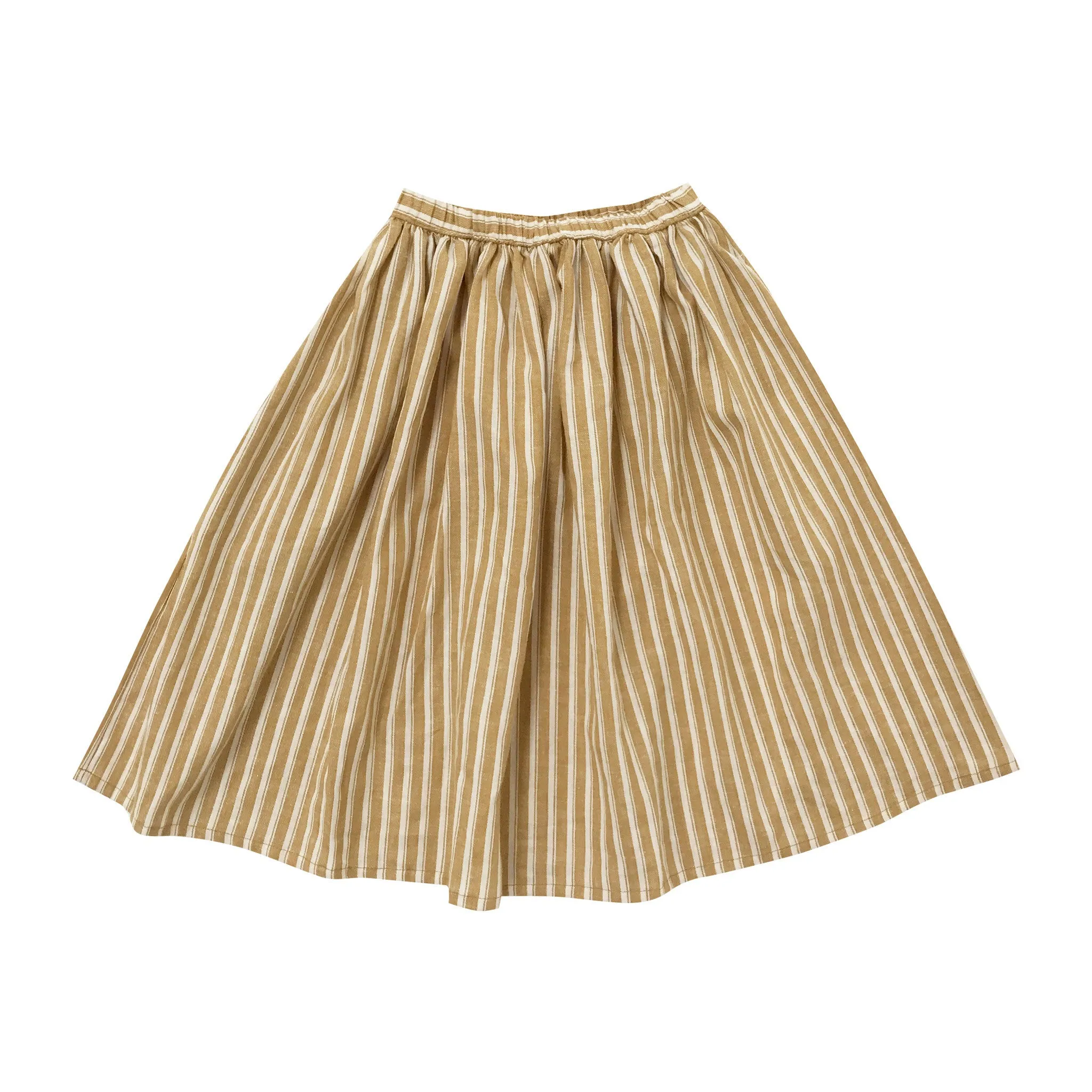 RYLEE   CRU PINSTRIPE MAXI SKIRT / MUSTARD