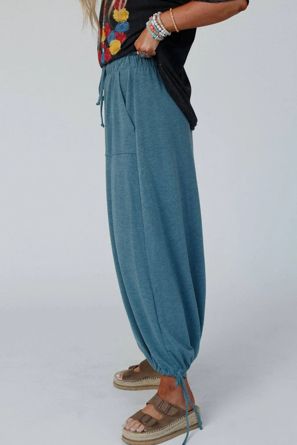 Rylie  Drawstring Maxi Skirt - Teal Boho Skirt