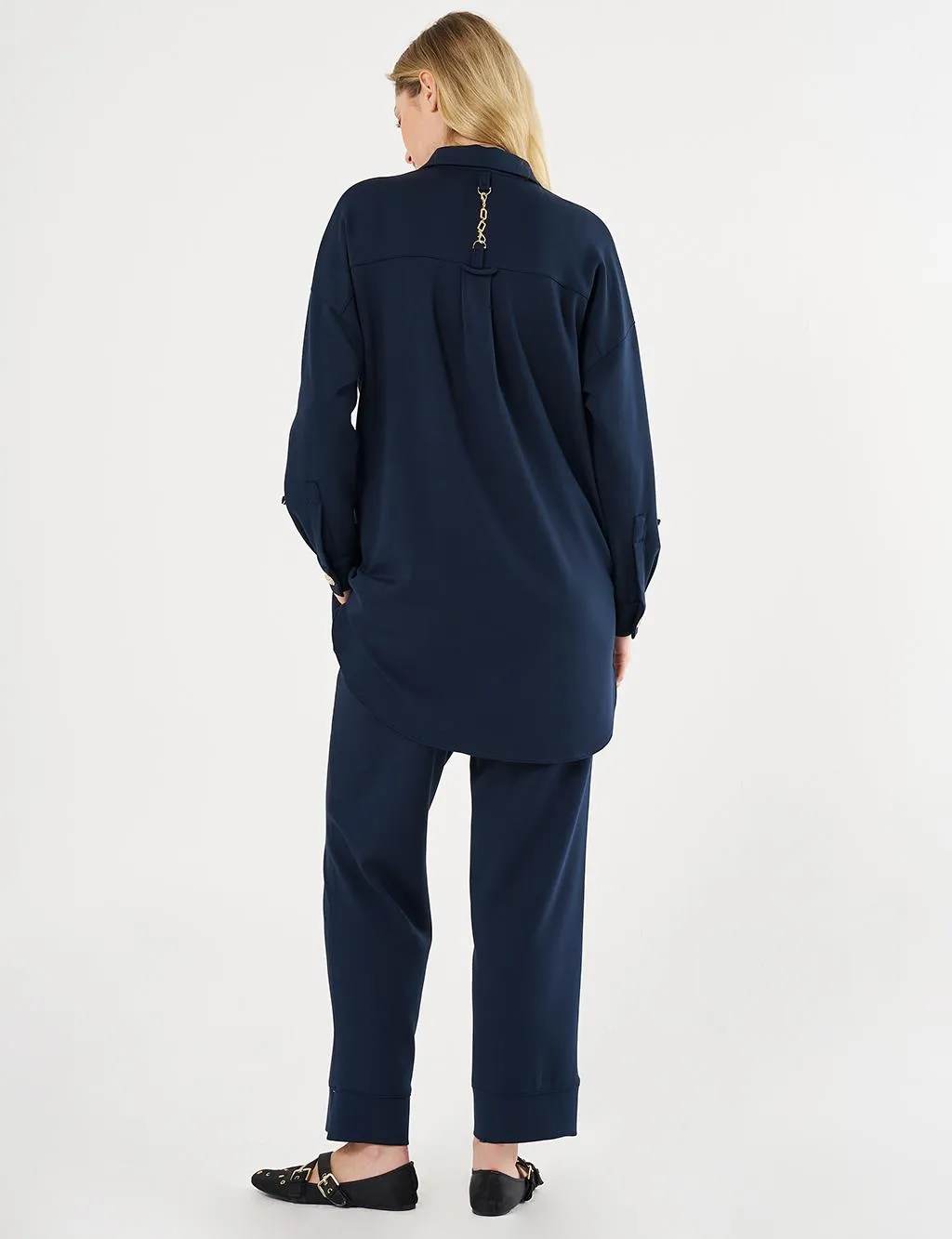 Scuba Double Suit Dark Navy Blue with Pocket Details