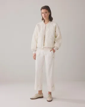 Summum Quilted bomber jacket in satin