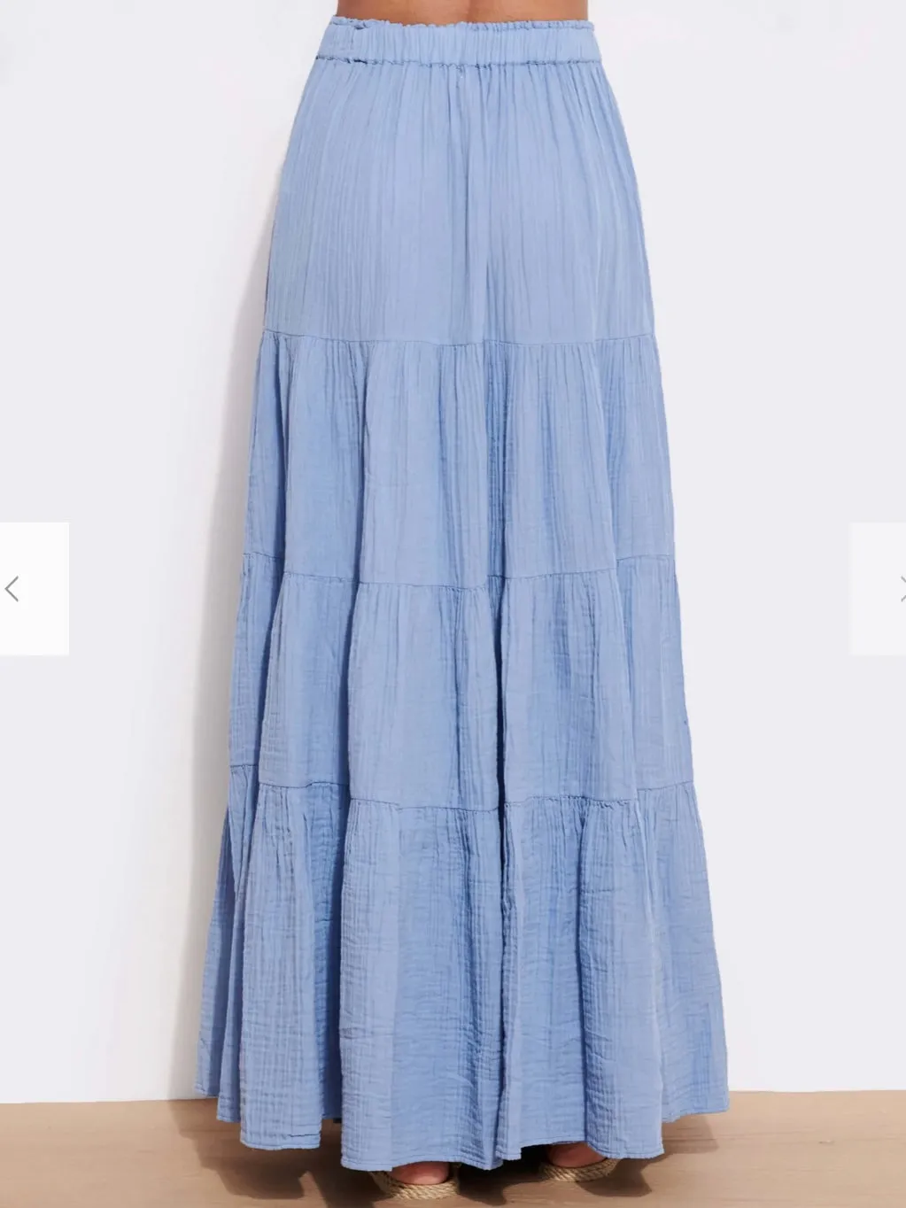Sundry Tiered Maxi Skirt in Serenity