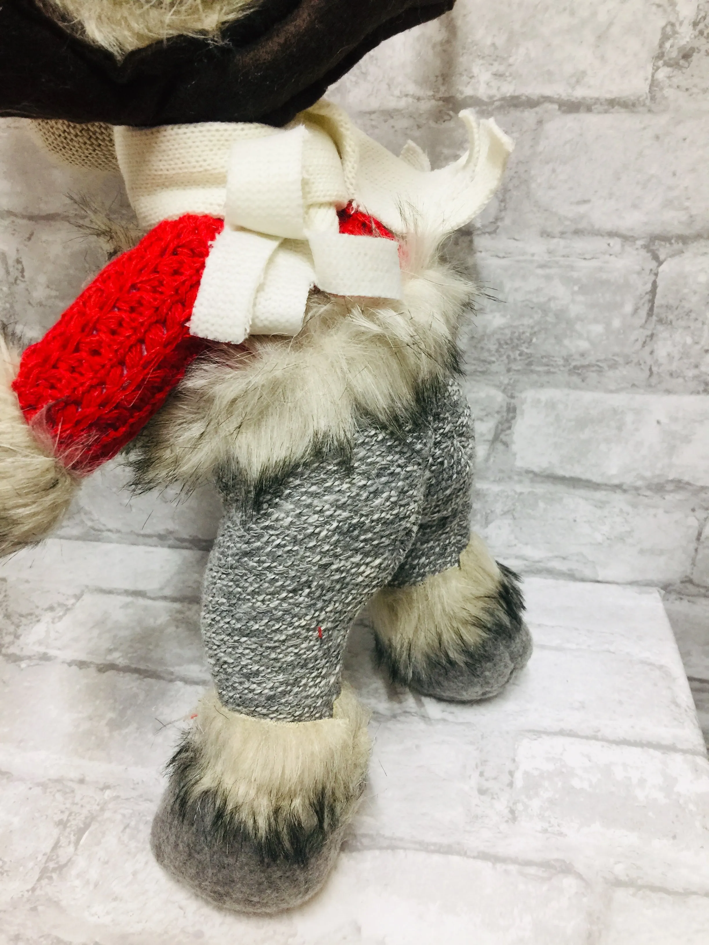 Super Cute Plush Christmas Moose with Knitted Details! Approx 12 Inch High!