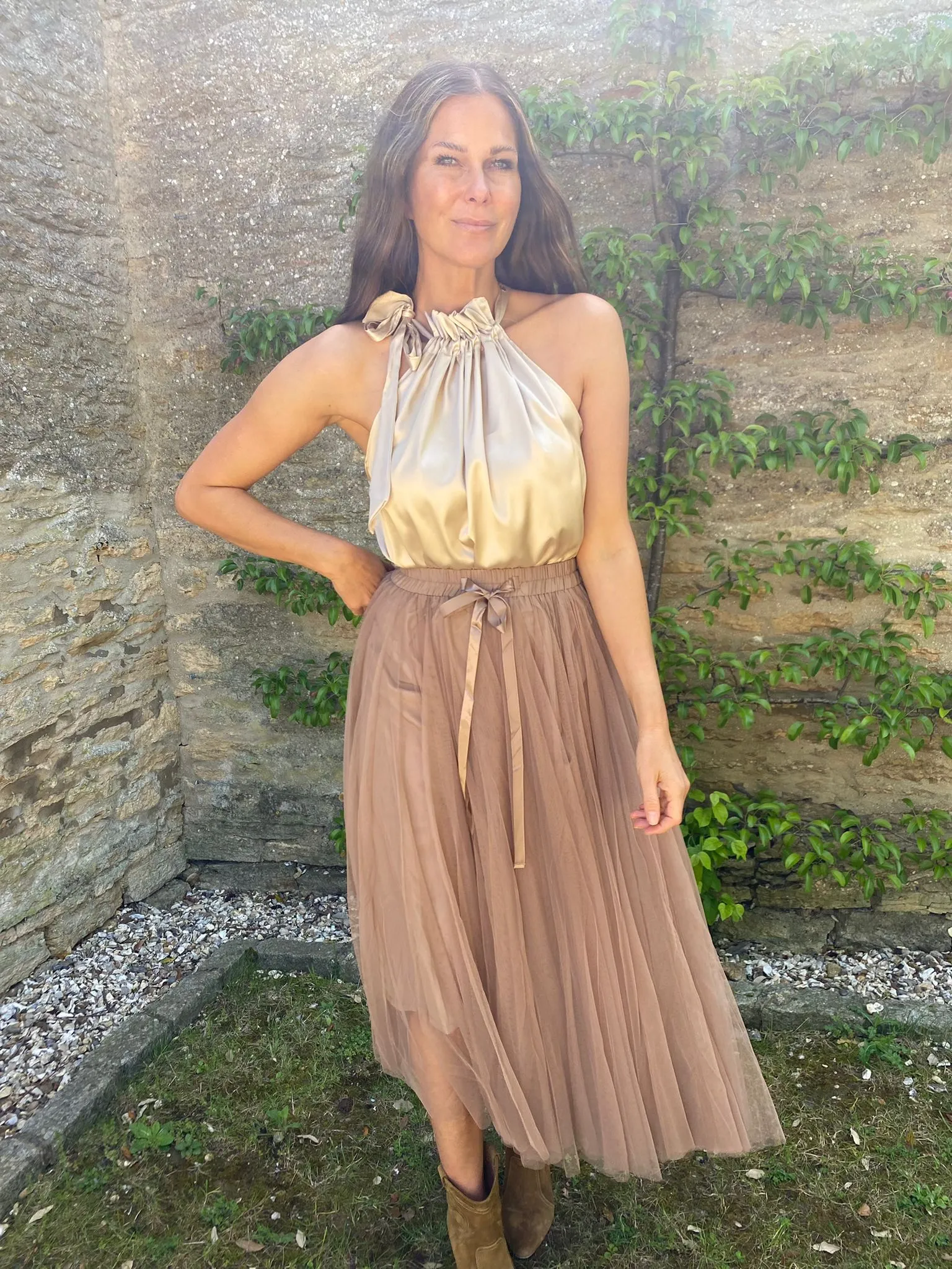 Tessa Tulle Skirt Camel