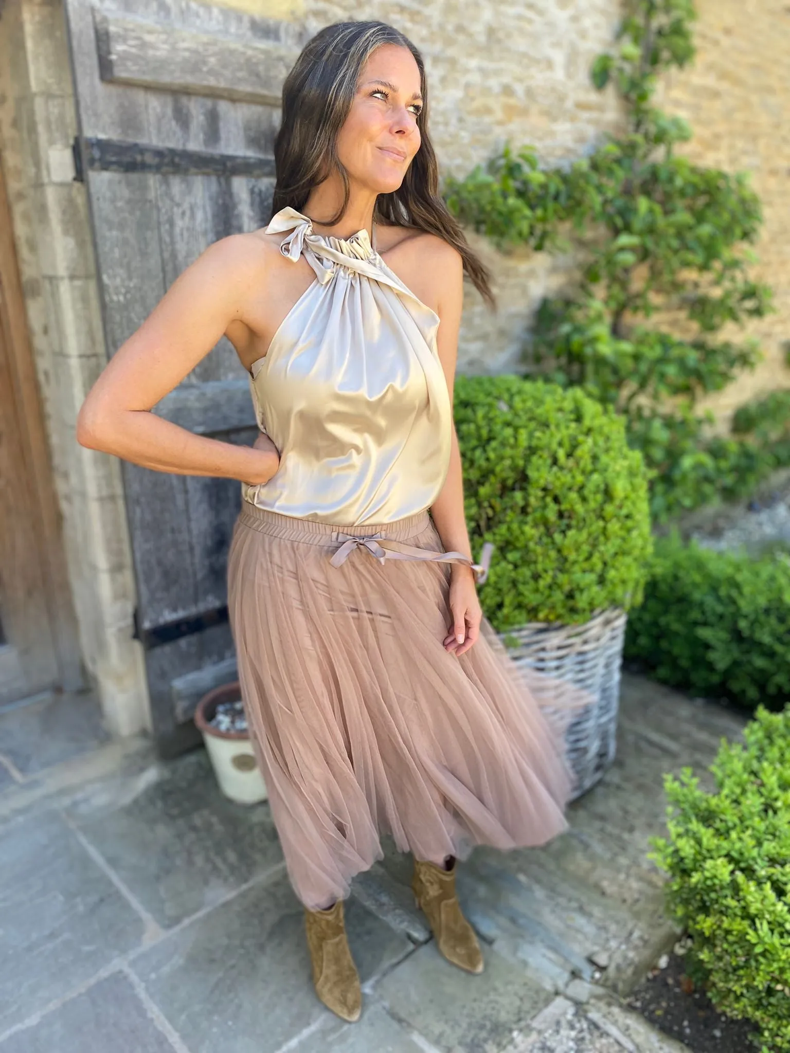 Tessa Tulle Skirt Camel