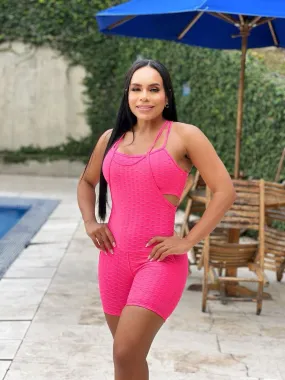 Textured 2 Piece Set Short Bodysuit