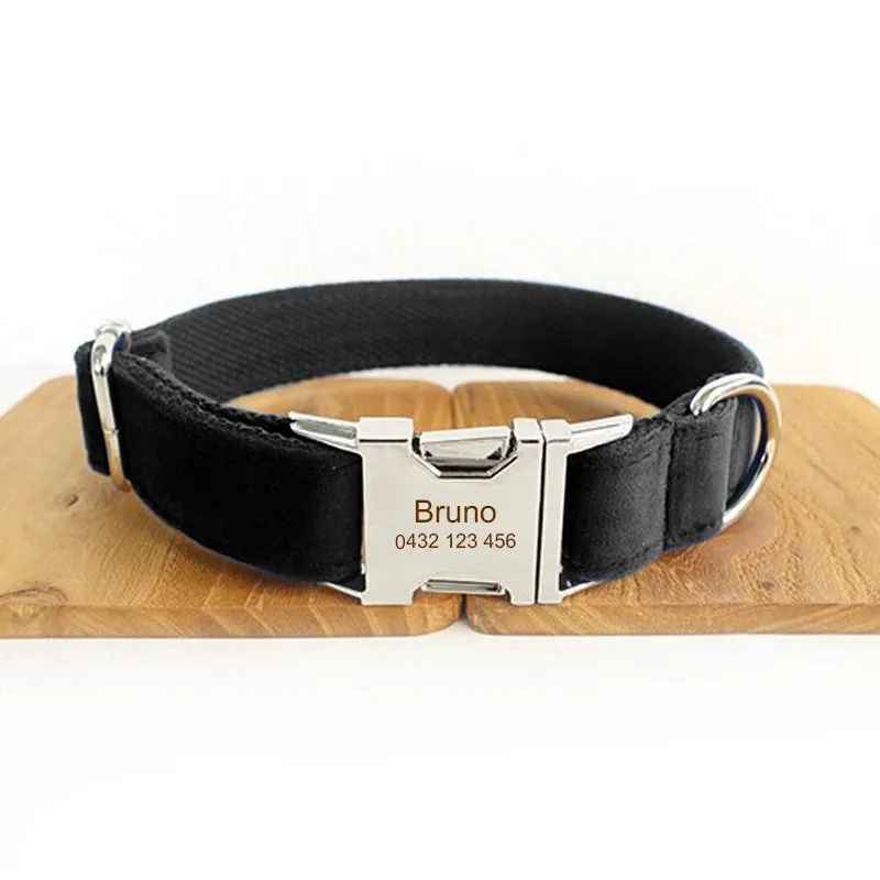 The Black Personalised Dog Collar