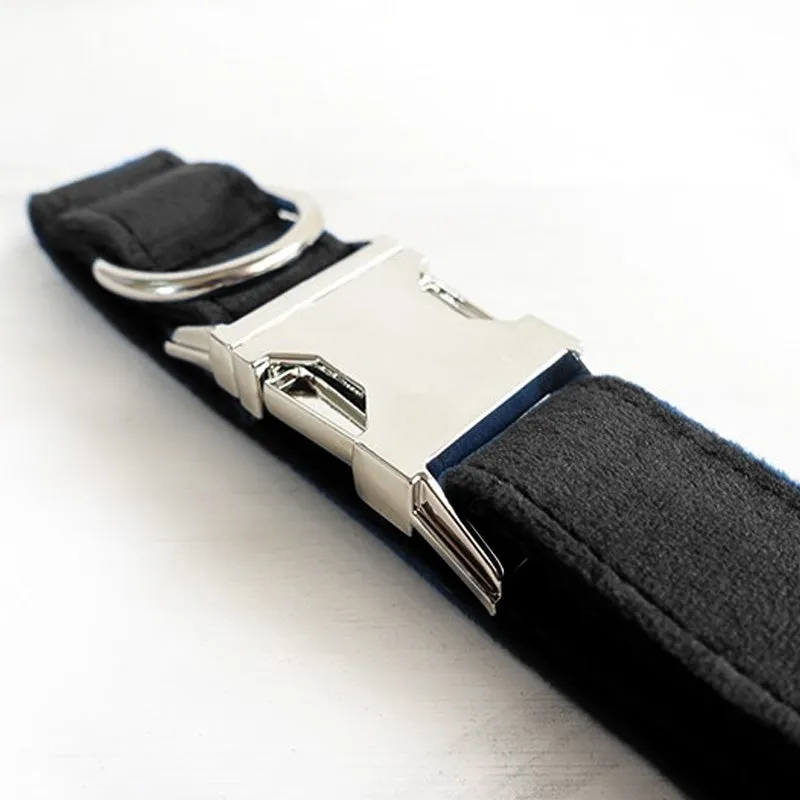 The Black Personalised Dog Collar