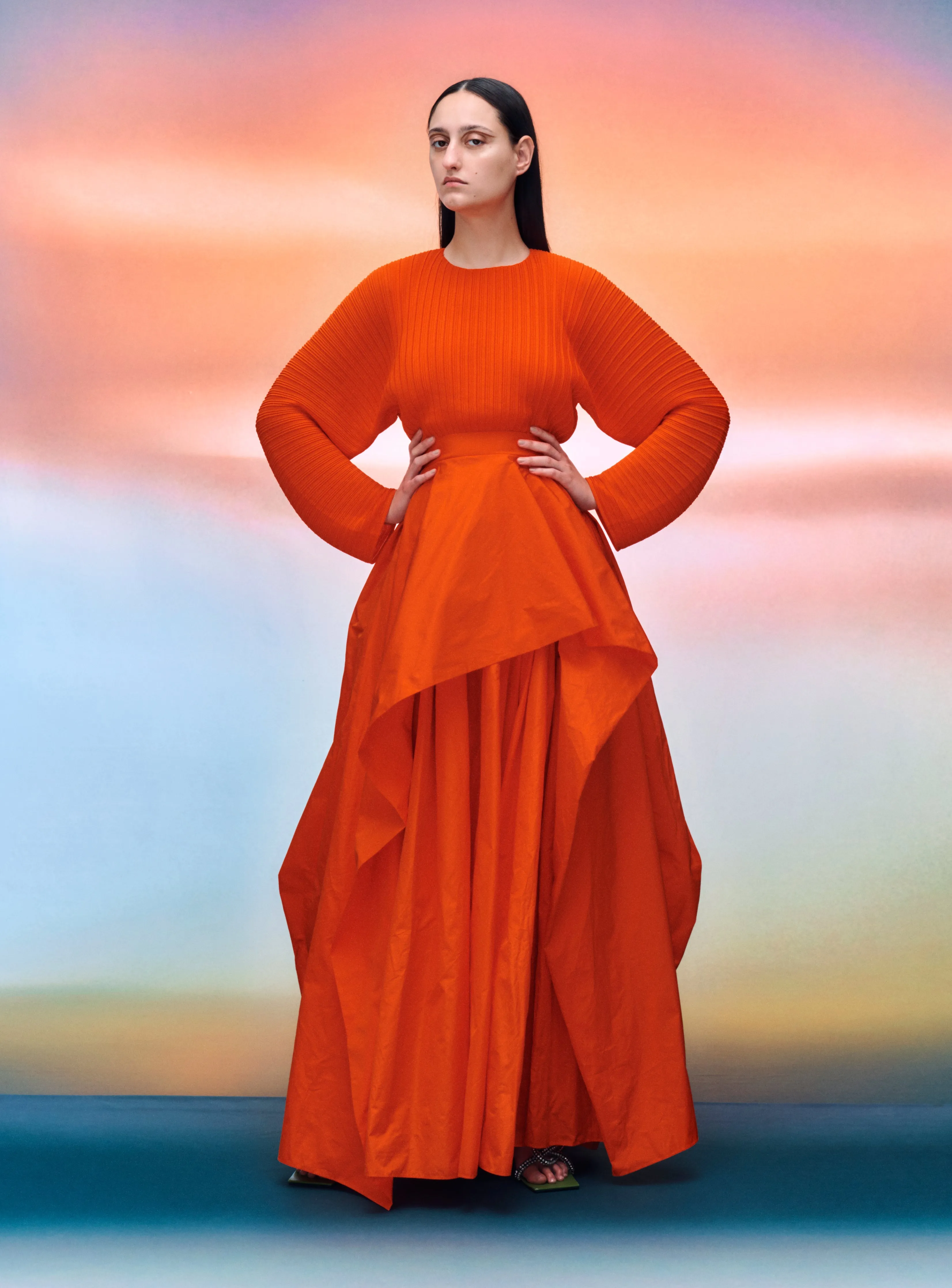 The Serena Maxi Dress in Bright Orange