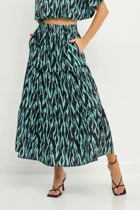 Tiger Print Maxi Skirt