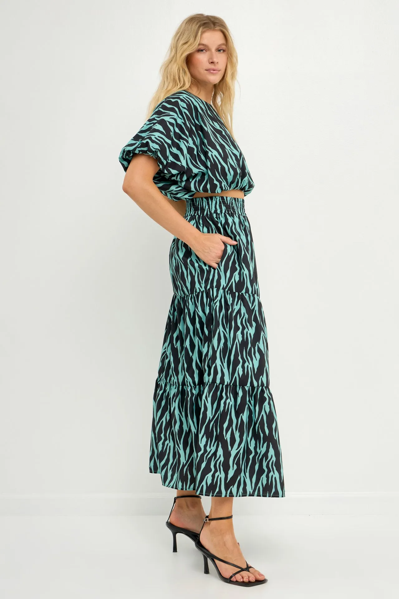 Tiger Print Maxi Skirt