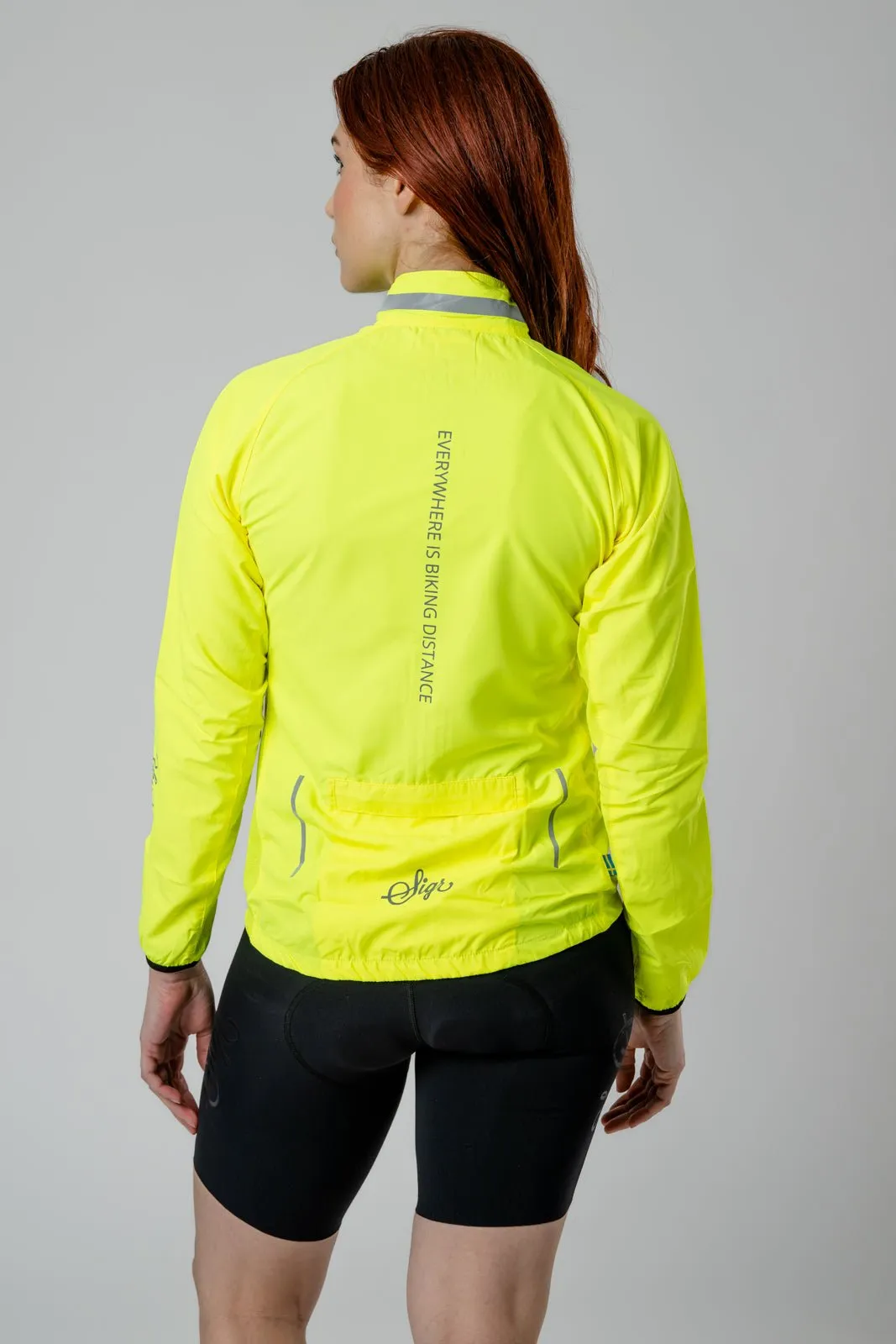 Treriksröset Yellow Women's Cycling Wind/Pack Jacket