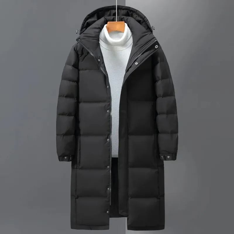 Trovell - Puffer Jacket Heren Extra Lang met Capuchon, Winddicht, Geïsoleerd & Warm