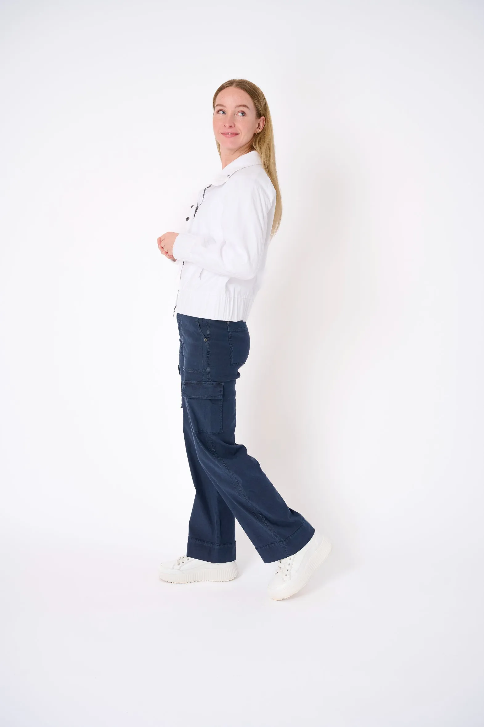 Tulum Stretch Linen Bomber Jacket