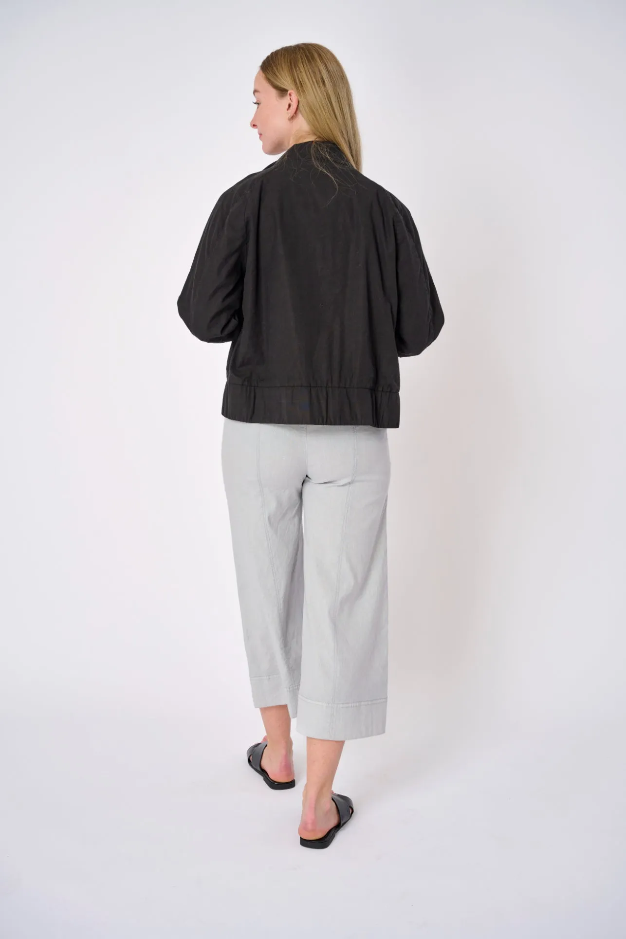 Tulum Stretch Linen Bomber Jacket