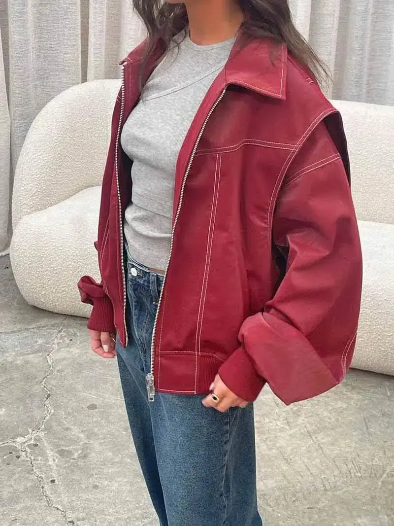 Valentina – Glossy vegan leather – Bomber jacket