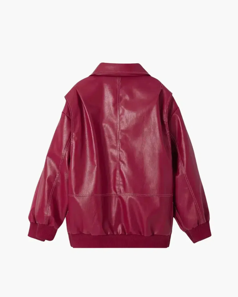 Valentina – Glossy vegan leather – Bomber jacket