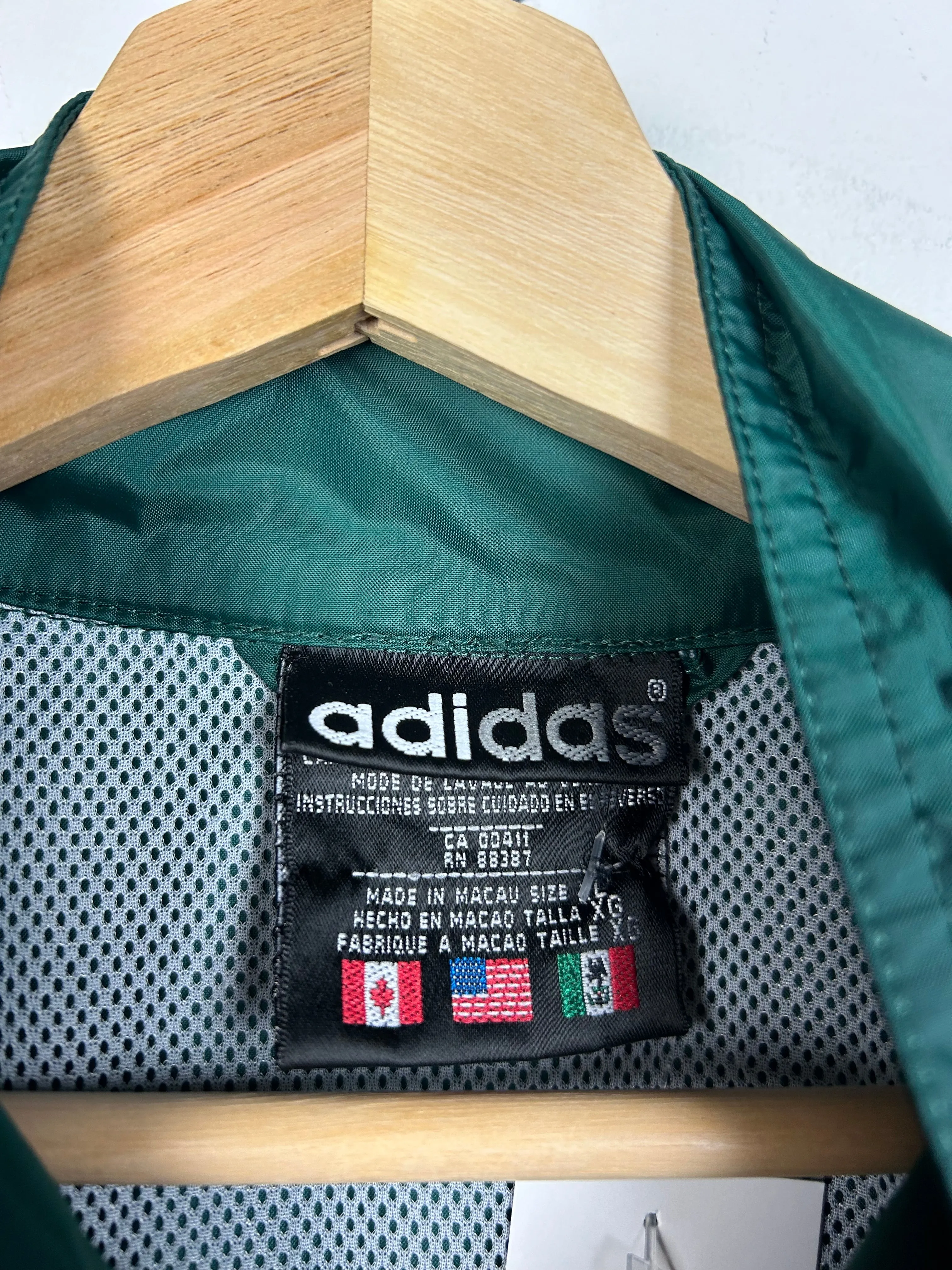 Vintage 90s Adidas Nazarene Baseball Forest Green Windbreaker